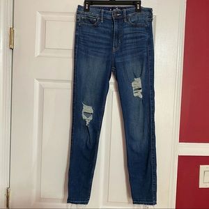 Hollister high rise super skinny crop jeans